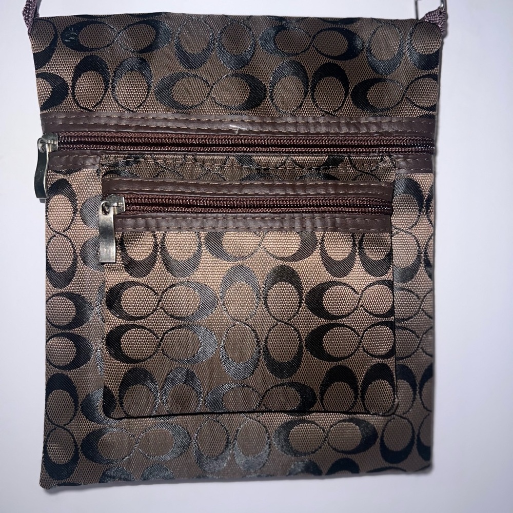 Coach Brown and Black Patterned Crossbody Bag